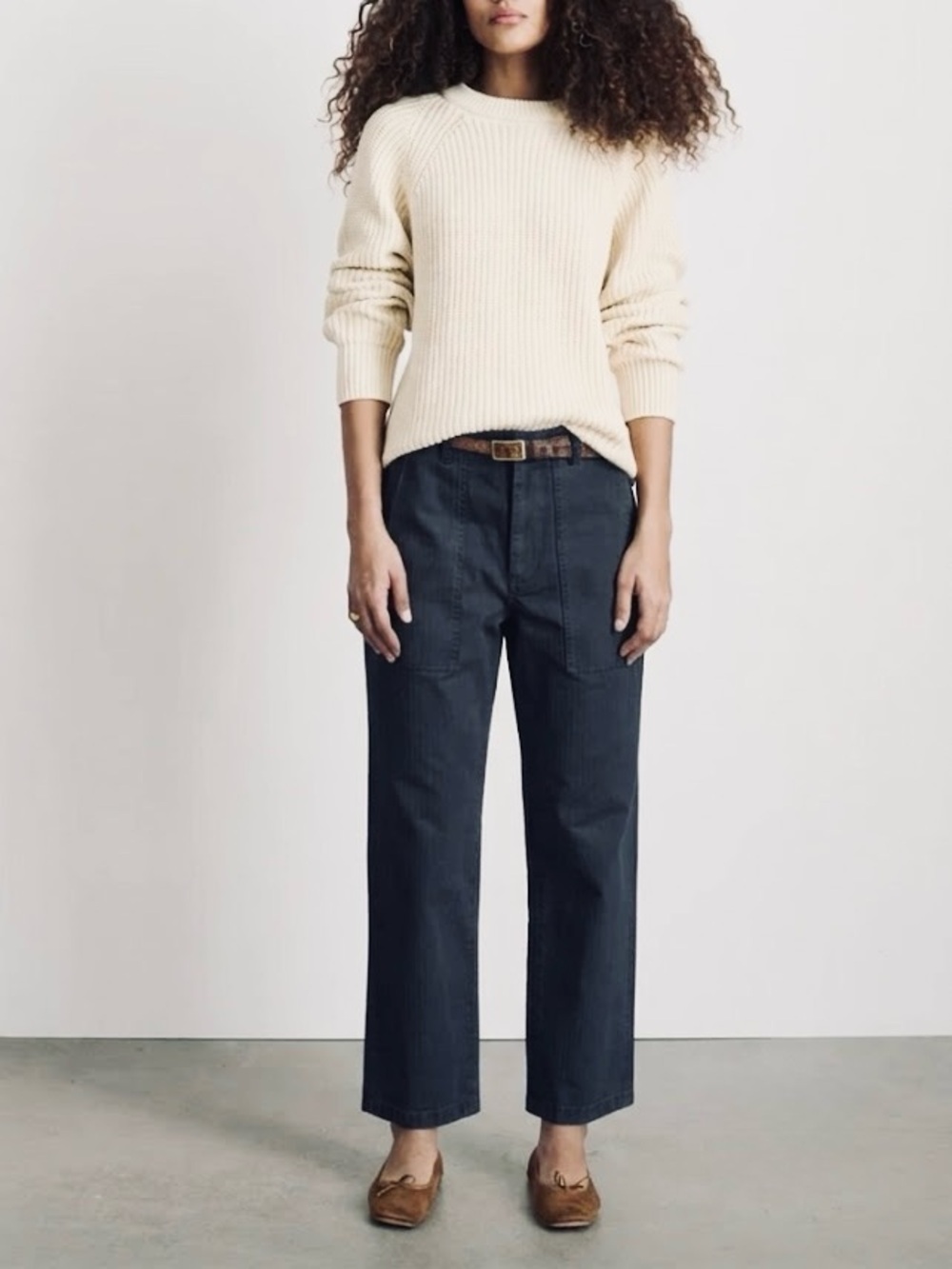 Alex Mill Neil Utility Straight Leg Pant Cotton Linen Washed Navy Size 8 NWT